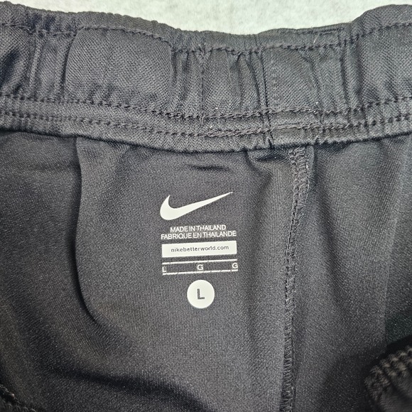 Nike Mens L Embroidered Swoosh Elastic Drawstring Pants Wide Loose Pocket Stripe - Picture 2 of 16